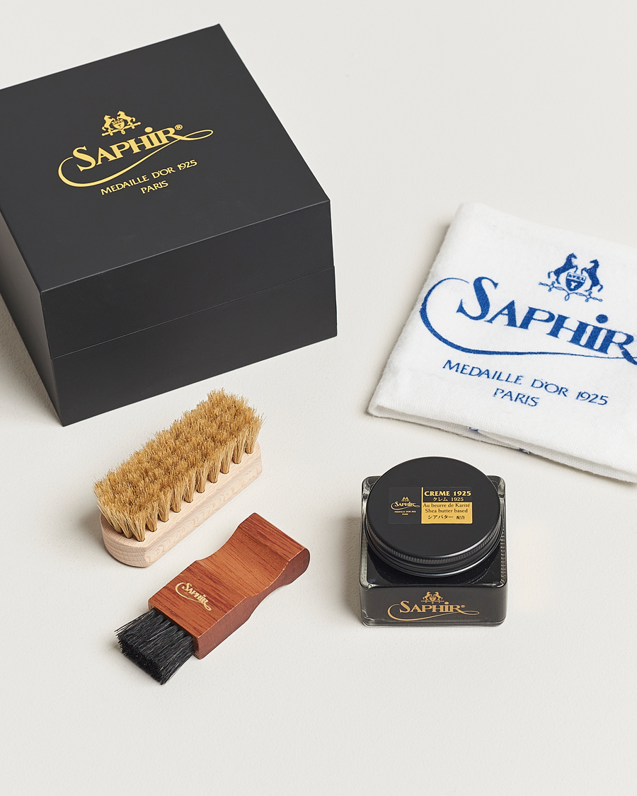 Herr | Skovårdsprodukter | Saphir Medaille d\'Or | Gift Box Creme Pommadier Black & Brush