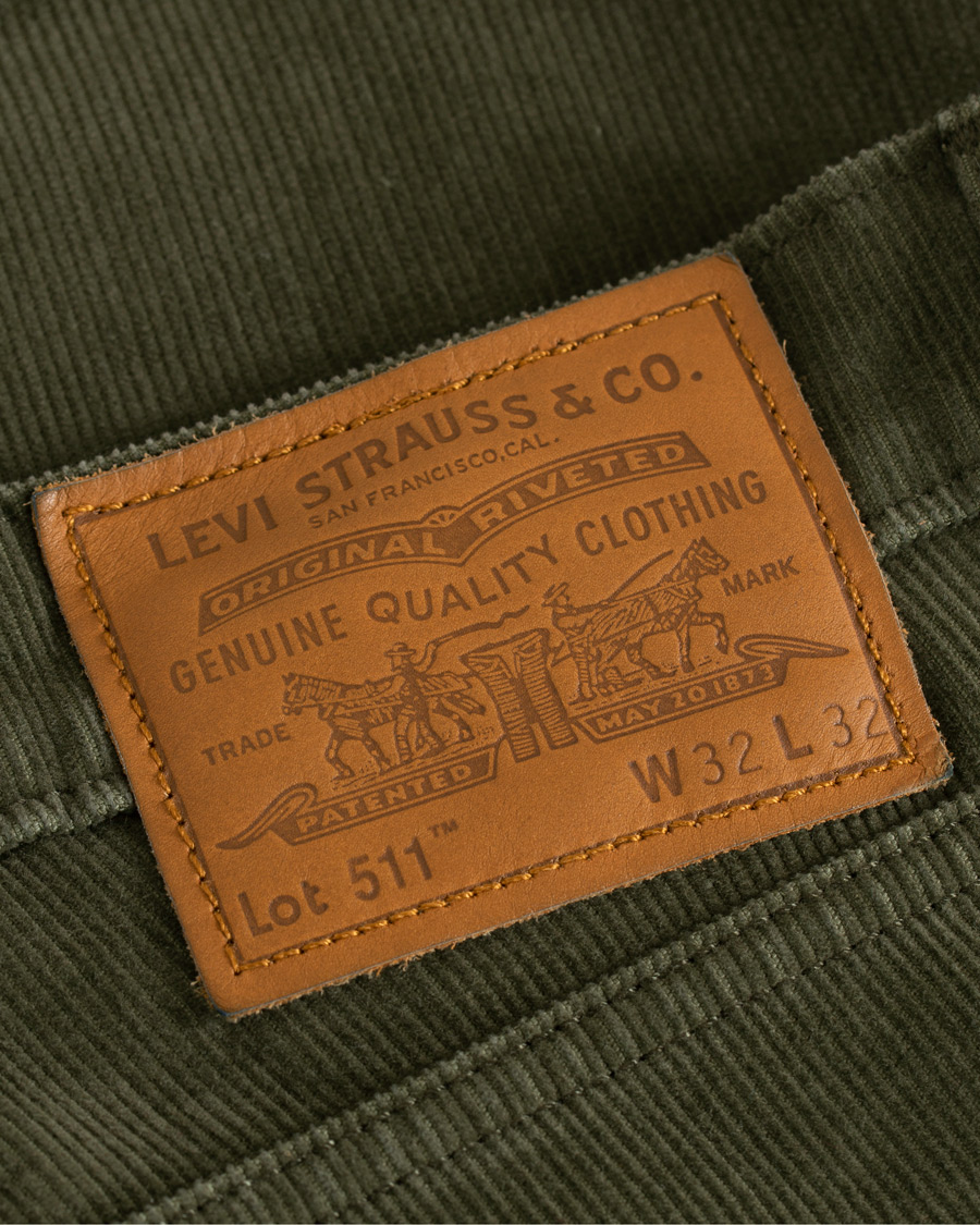 Herr | Byxor | Levi's | 511 Slim Fit Stretch Corduroy Trousers Olive Night