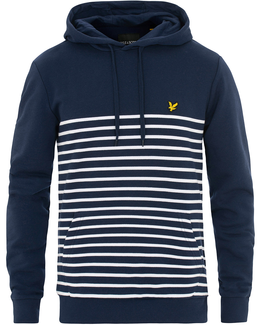 Herr | Tröjor | Lyle & Scott | Stripe Hoodie Navy/White