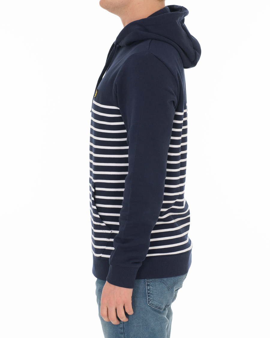 Herr | Tröjor | Lyle & Scott | Stripe Hoodie Navy/White