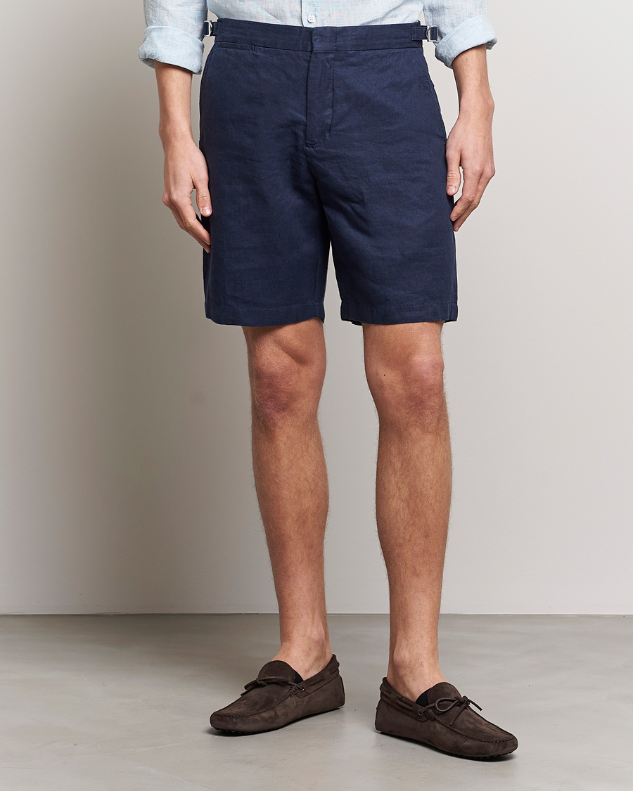 Herre | Linshorts | Orlebar Brown | Norwich Linen Shorts Navy