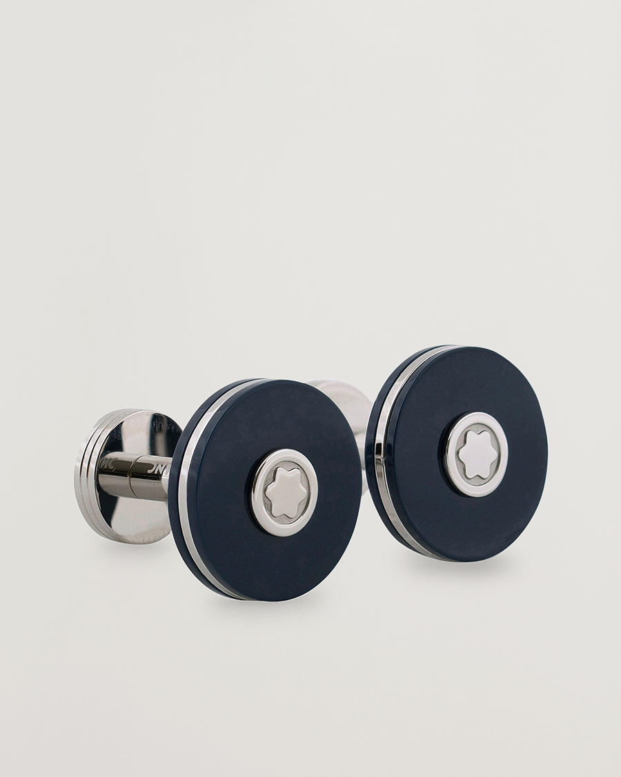 Herr | Montblanc PIX Steel Cufflinks Blue Resin | Montblanc | PIX Steel Cufflinks Blue Resin