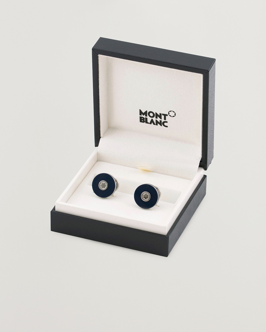 Herr | Montblanc PIX Steel Cufflinks Blue Resin | Montblanc | PIX Steel Cufflinks Blue Resin