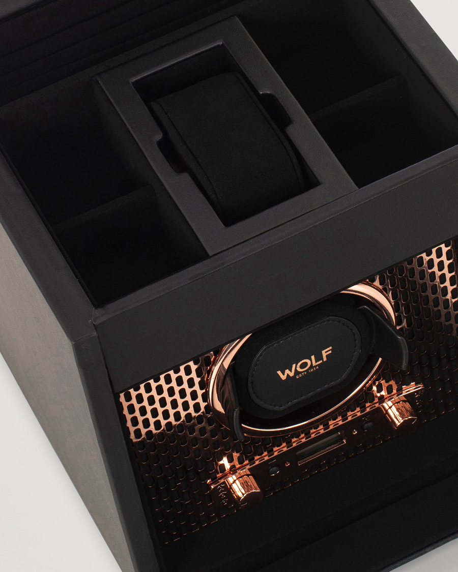 Herr | Klock- & smyckesetuin | WOLF | Axis Single Winder with Storage Copper
