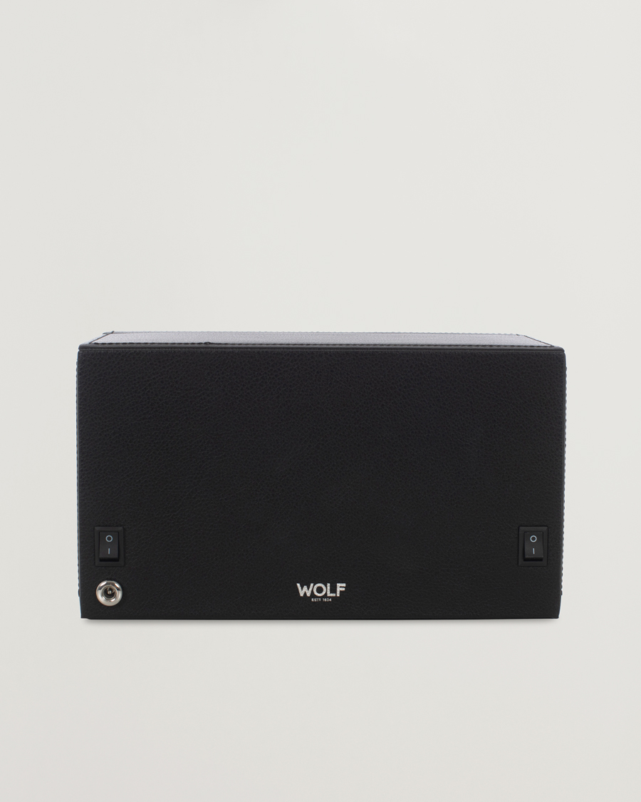 Herr | Klock- & smyckesetuin | WOLF | Cub Double Winder With Cover Black