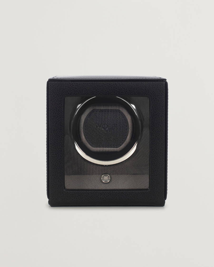 Herr | Klock- & smyckesetuin | WOLF | Cub Single Winder With Cover Black