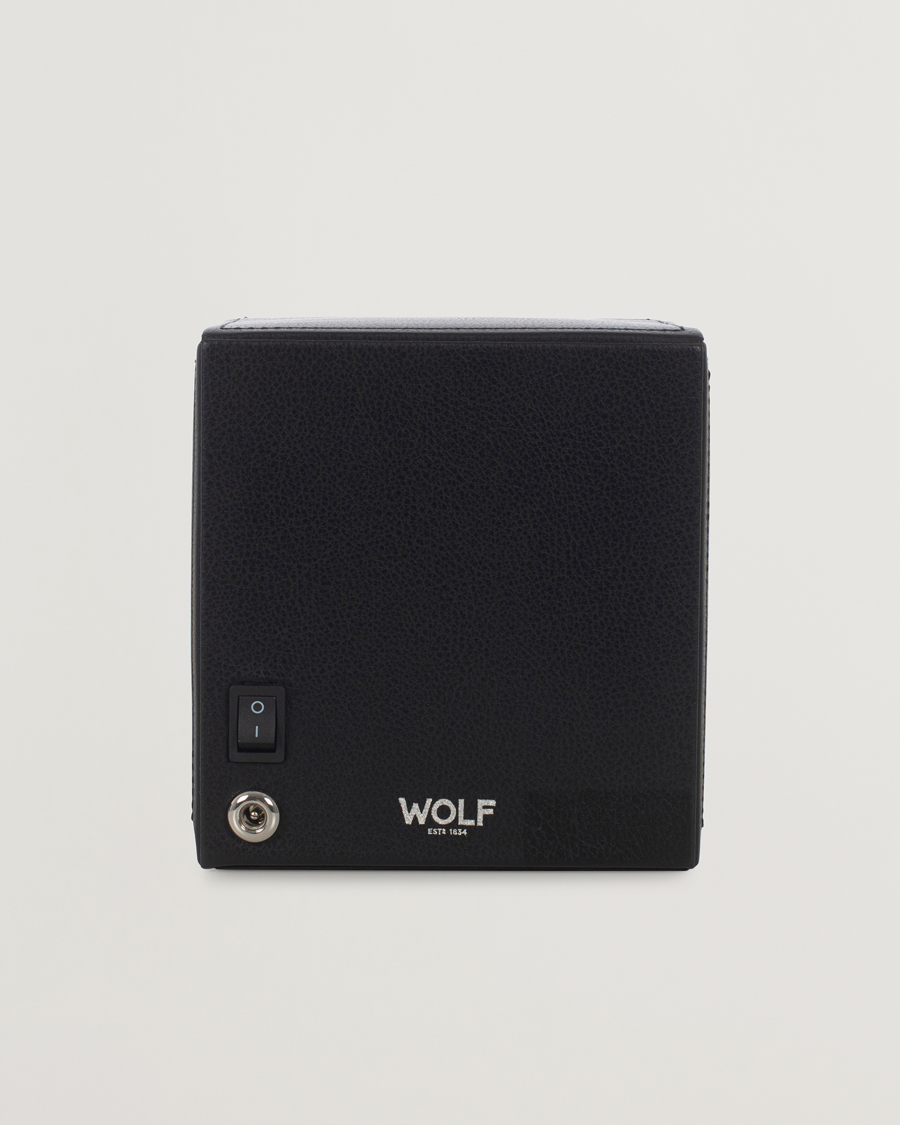 Herr | Klock- & smyckesetuin | WOLF | Cub Single Winder With Cover Black