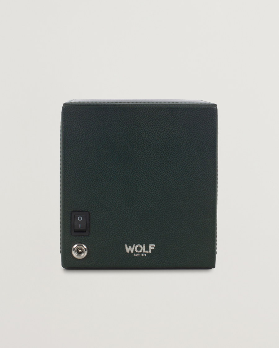 Herr | Klock- & smyckesetuin | WOLF | Cub Single Winder With Cover Green