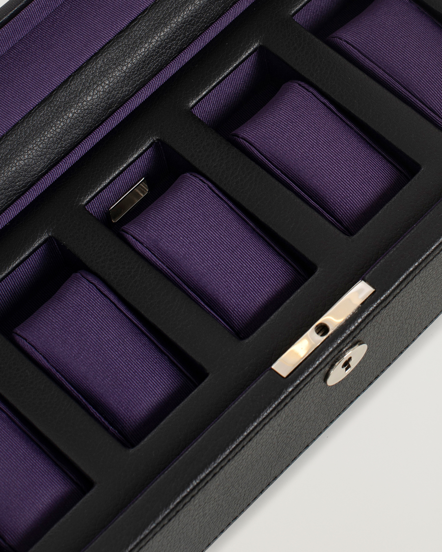 Herr | Klock- & smyckesetuin | WOLF | Windsor 5 Piece Watch Box Black Purple