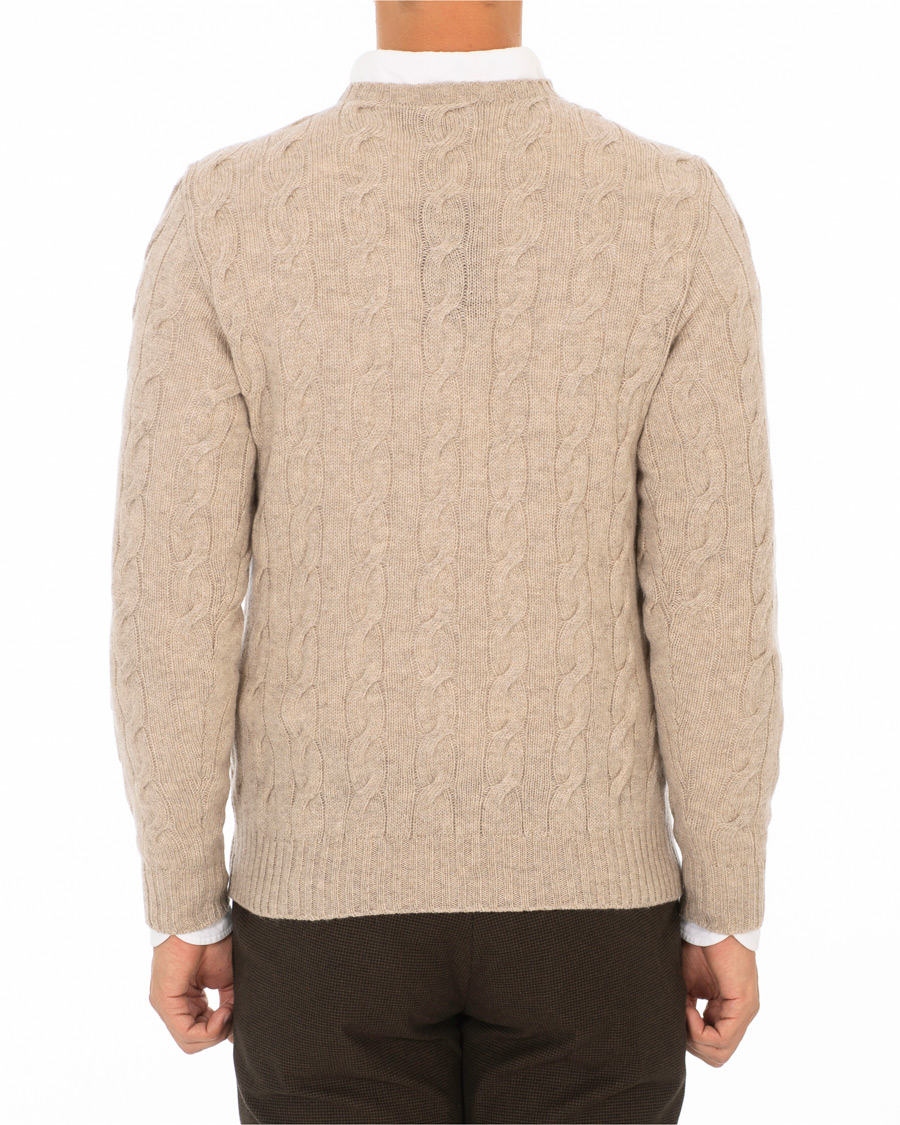 Herr | Tröjor | Ralph Lauren Purple Label | Cashmere Cable Knit Oat Melange