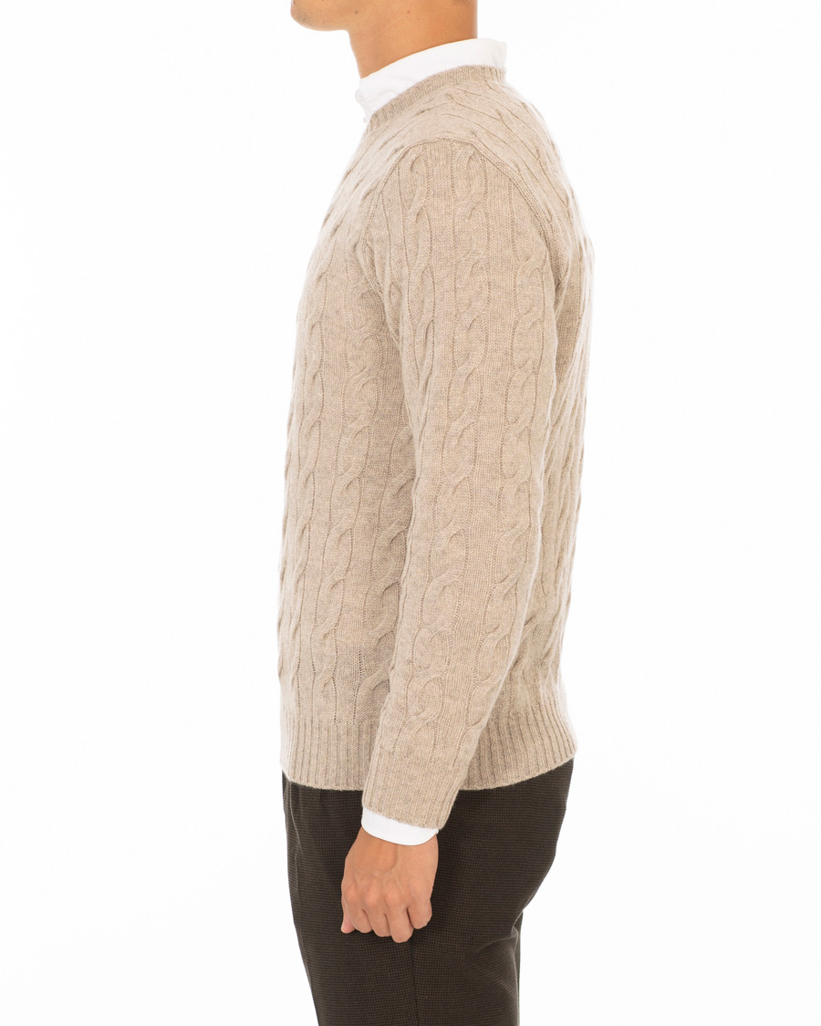 Herr | Tröjor | Ralph Lauren Purple Label | Cashmere Cable Knit Oat Melange