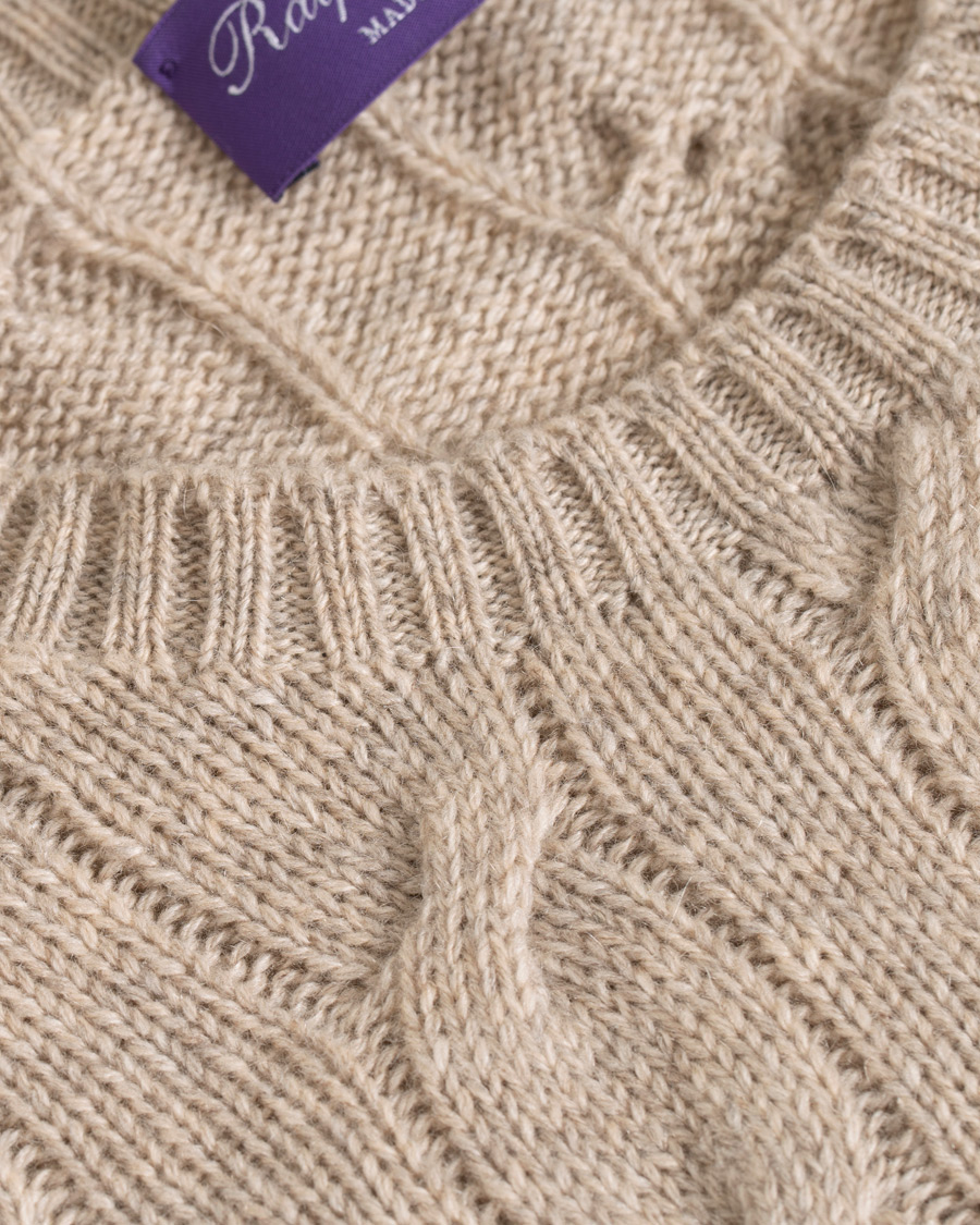 Herr | Tröjor | Ralph Lauren Purple Label | Cashmere Cable Knit Oat Melange