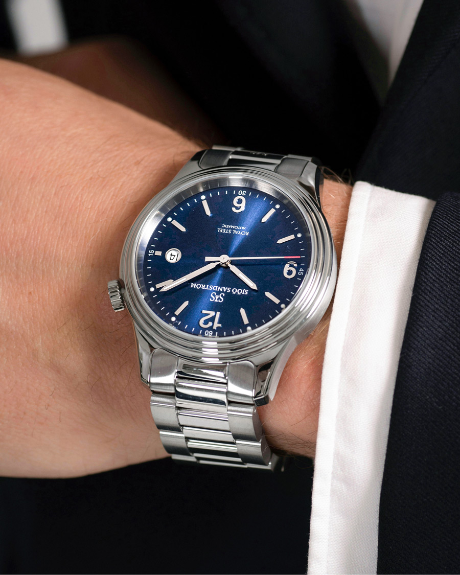 Herr | Fine watches | Sjöö Sandström | Royal Steel Classic 41mm Blue and Steel
