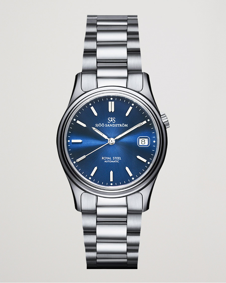 Herr | Fine watches | Sjöö Sandström | Royal Steel Classic 36mm Blue and Steel