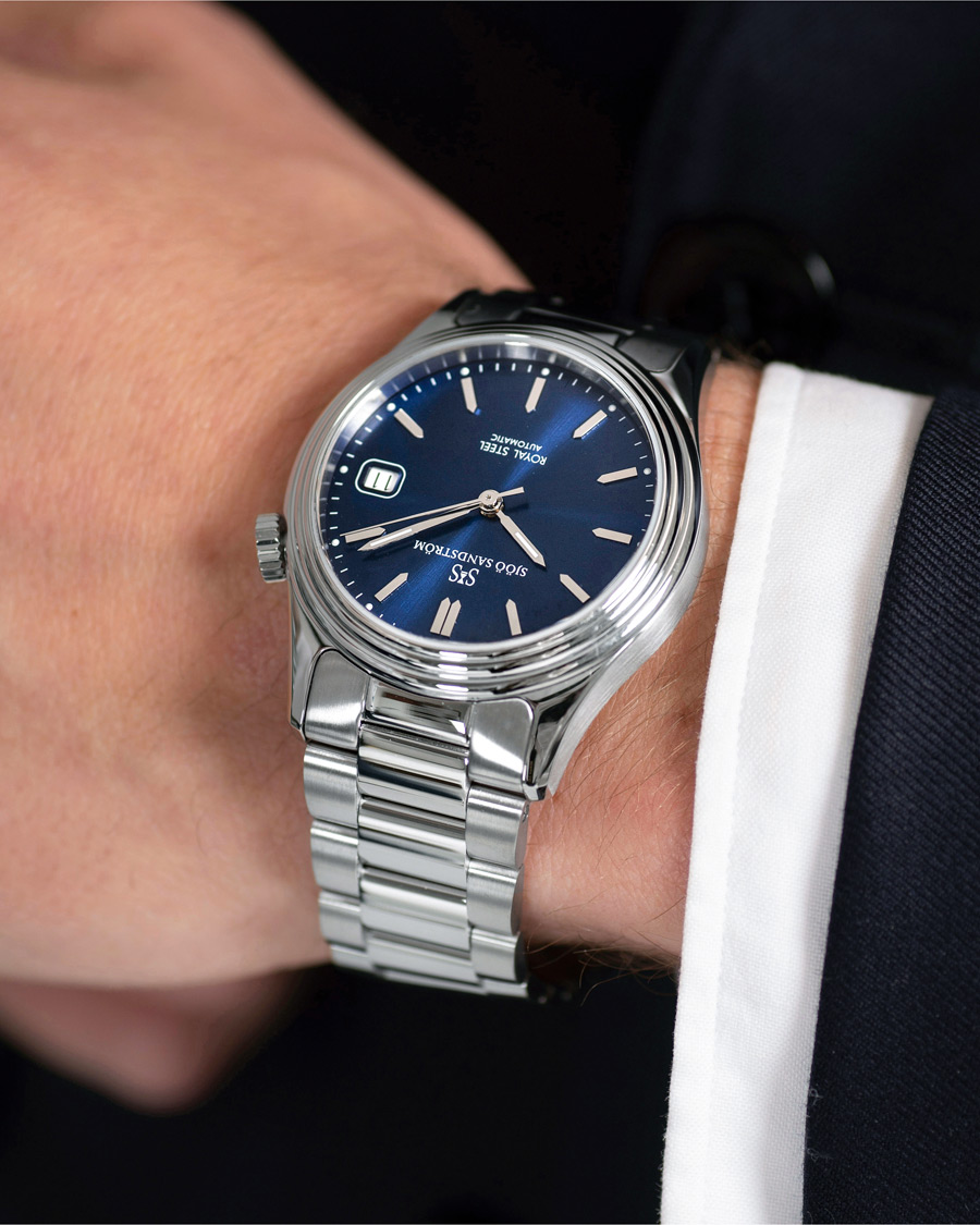 Herr | Fine watches | Sjöö Sandström | Royal Steel Classic 36mm Blue and Steel