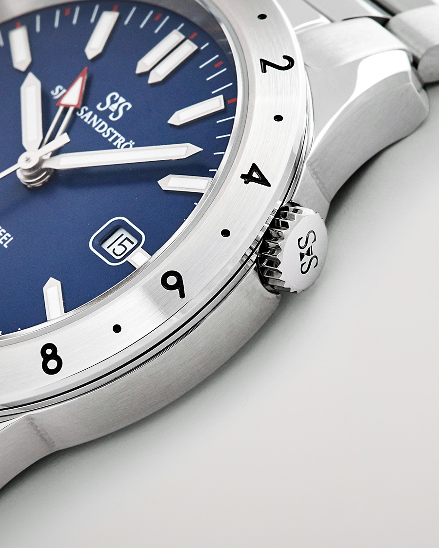 Herr | Fine watches | Sjöö Sandström | Royal Steel Worldtimer 41mm Blue with Steel