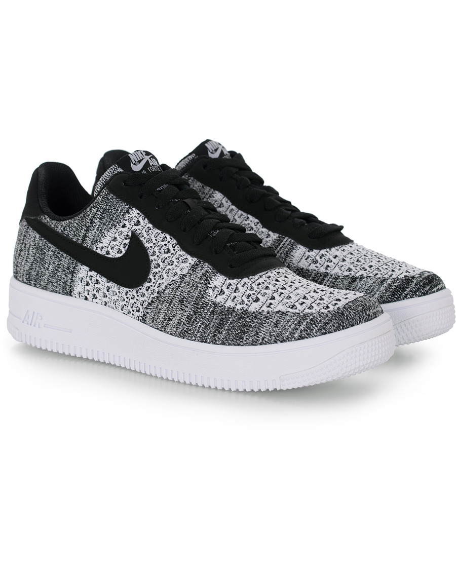 Herr | Nike Air Force 1 Flyknit Sneaker Black/Platinum | Nike | Air Force 1 Flyknit Sneaker Black/Platinum