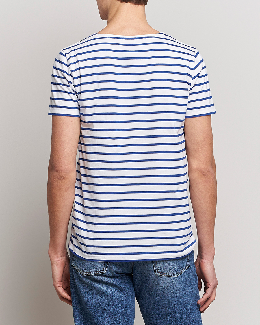 Herr | T-Shirts | Armor-lux | Hoëdic Boatneck Héritage Stripe T-shirt White/Blue