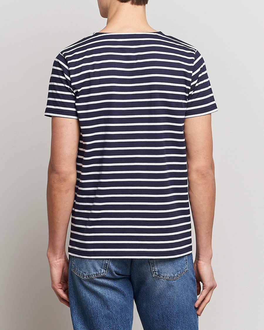 Herr | T-Shirts | Armor-lux | Hoëdic Boatneck Héritage Stripe T-shirt Navy/White