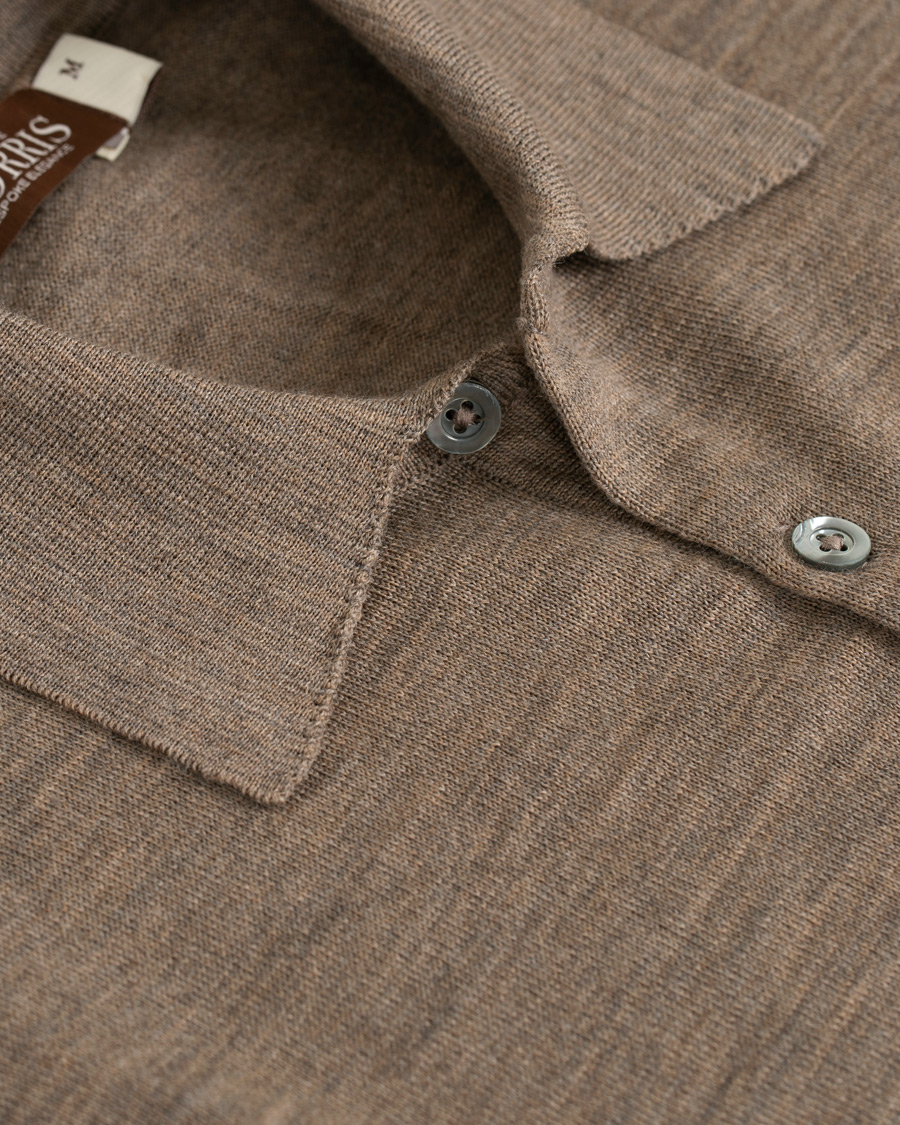 Herr | Pikéer | Morris Heritage | Knitted Short Sleeve Poloshirt Brown
