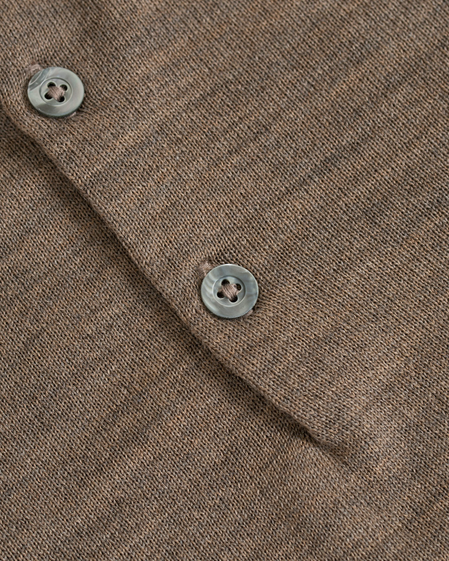 Herr | Pikéer | Morris Heritage | Knitted Short Sleeve Poloshirt Brown