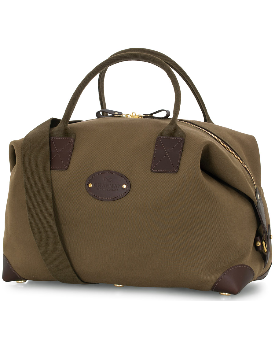 Herr | Chapman Bags Medium Classic Holdall Canvas Weekendbag Deep Olive | Chapman Bags | Medium Classic Holdall Canvas Weekendbag Deep Olive