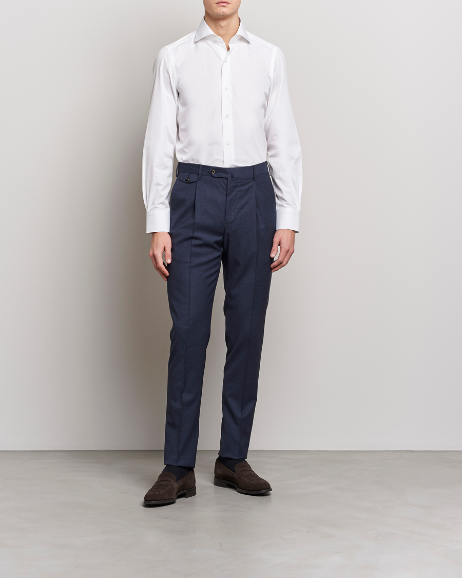 Herr | Businesskjortor | Finamore Napoli | Milano Slim Fit Classic Shirt White