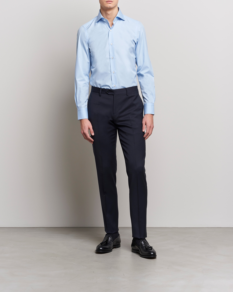 Herr | Italian Department | Finamore Napoli | Milano Slim Fit Classic Shirt Light Blue