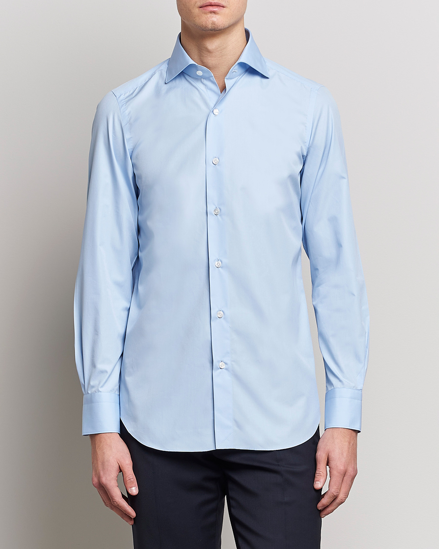 Herr | Italian Department | Finamore Napoli | Milano Slim Fit Classic Shirt Light Blue