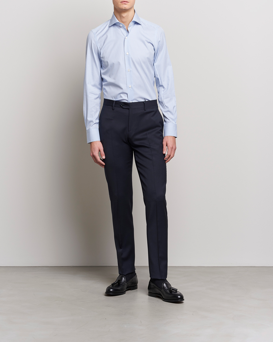 Herr | Finamore Napoli | Finamore Napoli | Milano Slim Fit Classic Shirt Blue