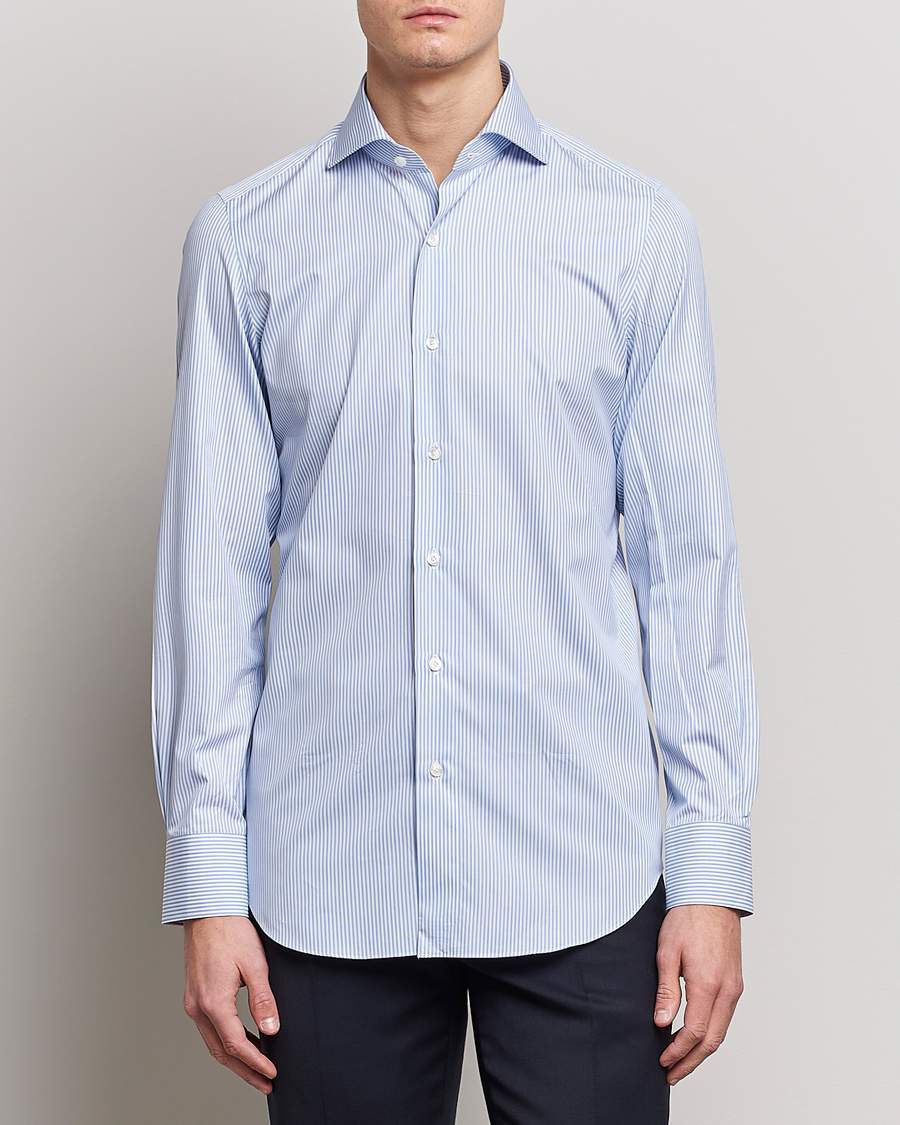 Herr |  | Finamore Napoli | Milano Slim Fit Classic Shirt Blue