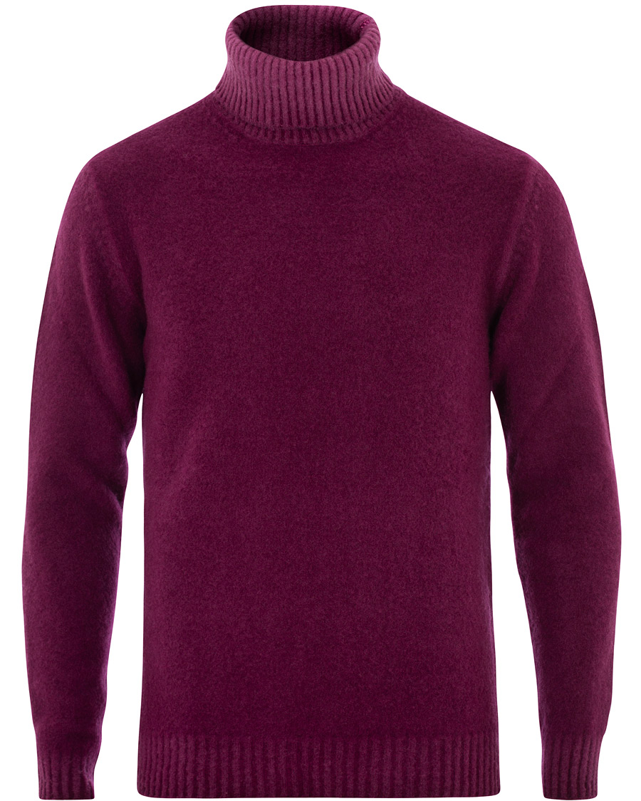 Herr | Tröjor | Altea | Brushed Wool Turtleneck Sweater Burgundy