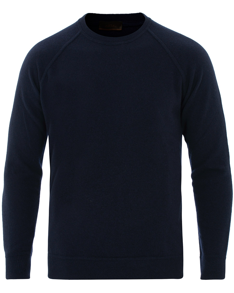 Herr | Tröjor | Altea | Brushed Cashmere Blend Sweater Navy S