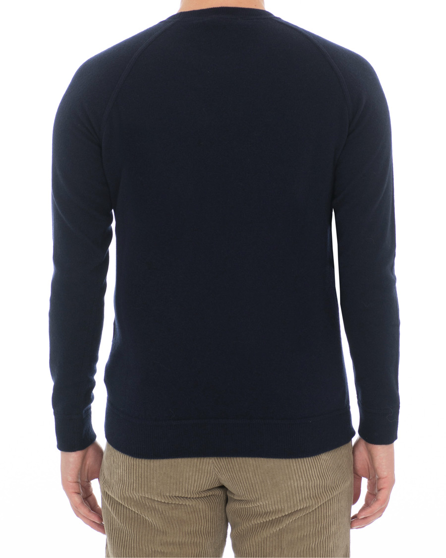 Herr | Tröjor | Altea | Brushed Cashmere Blend Sweater Navy S