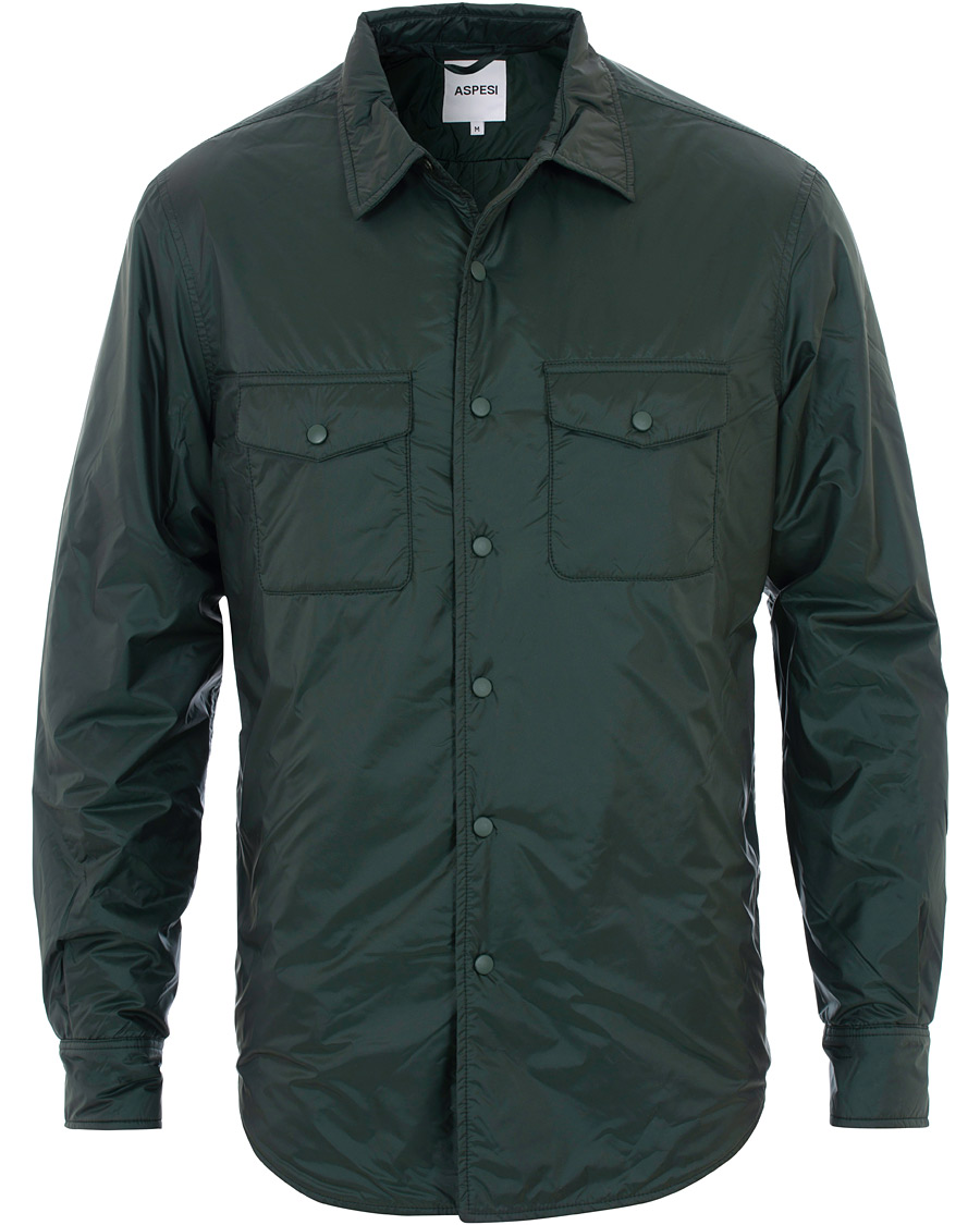 Herr | Jackor | Aspesi | Marvin Nylon Shirt Jacket Dark Green