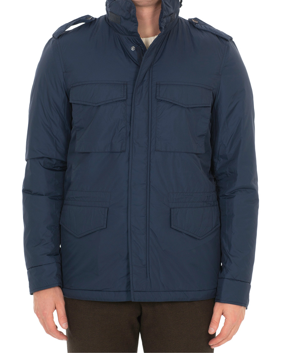 Herr | Jackor | Aspesi | Minifield Wool Lined Field Jacket Dark Blue