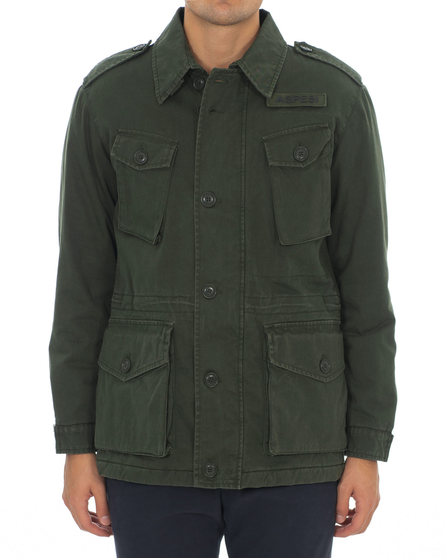 Herr | Jackor | Aspesi | Vancouver Thermore Lining Cotton Field Jacket Military