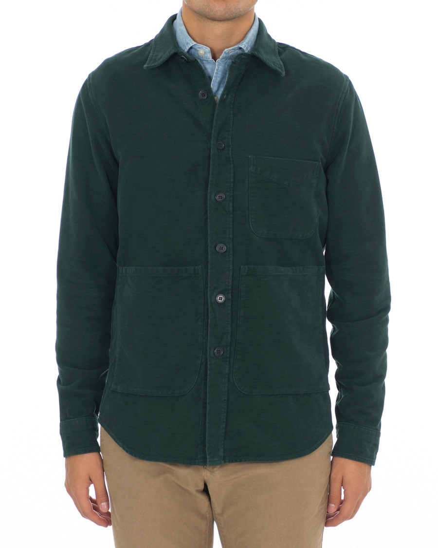 Herr | Skjortor | Aspesi | Garment Dyed Cotton Shirt Jacket Dark Green