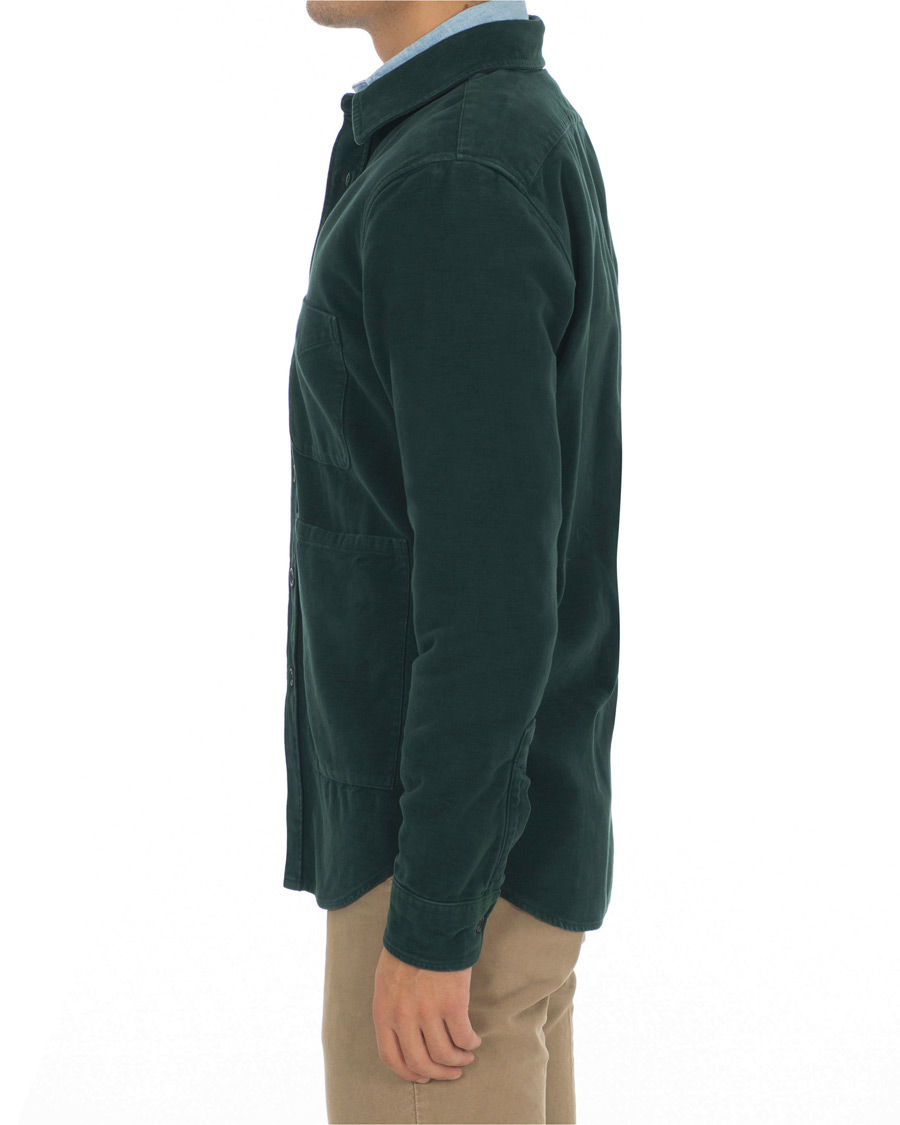 Herr | Skjortor | Aspesi | Garment Dyed Cotton Shirt Jacket Dark Green
