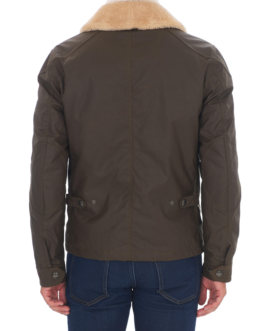 Herr | Jackor | Belstaff | Patrol Shearling Pilot Waxed Jacket Windsor Moss