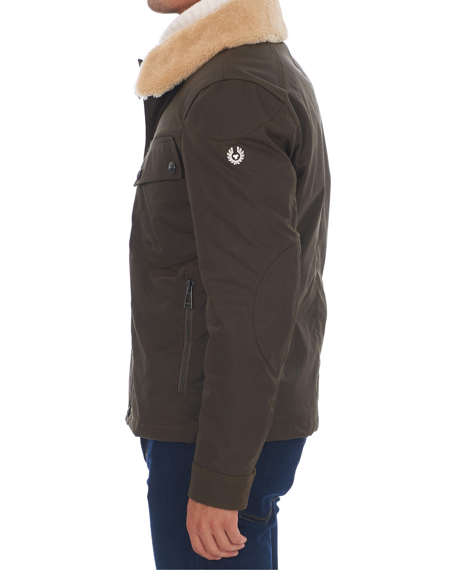 Herr | Jackor | Belstaff | Patrol Shearling Pilot Waxed Jacket Windsor Moss