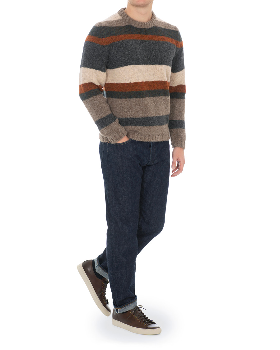 Herr | Tröjor | Massimo Alba | Guli Wool/Alpaca Crew Neck Sweater Multicolour