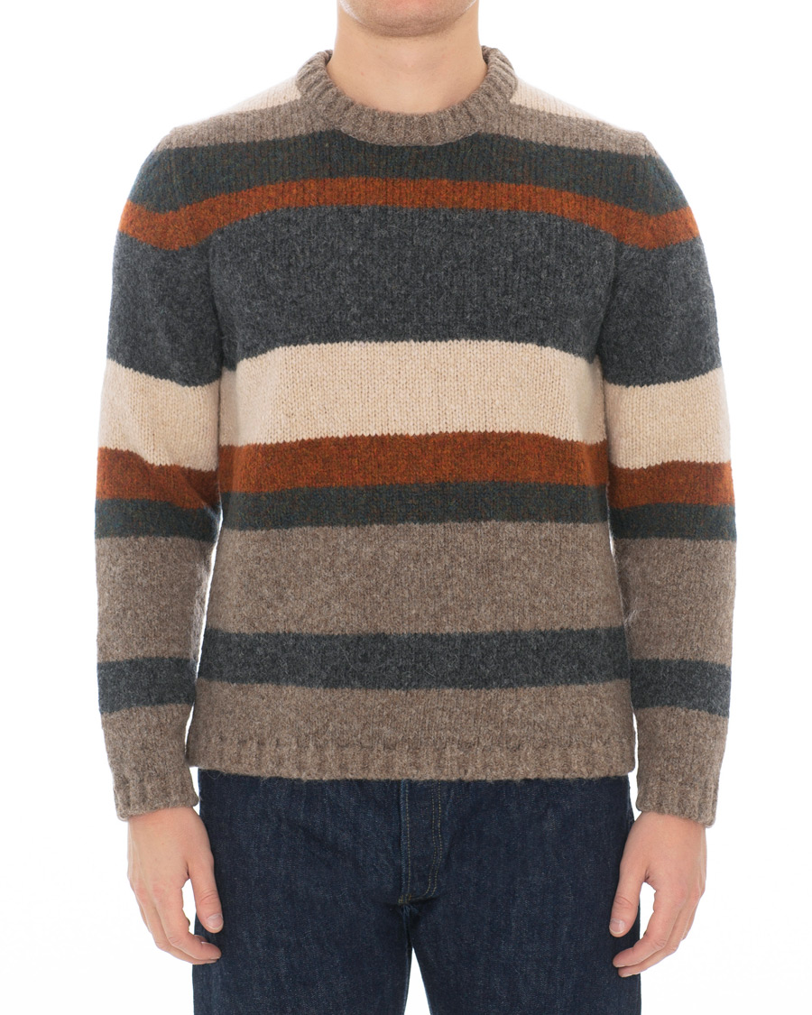 Herr | Tröjor | Massimo Alba | Guli Wool/Alpaca Crew Neck Sweater Multicolour