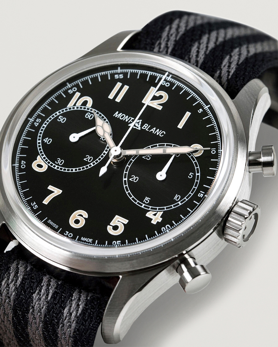 Herr | Montblanc 1858 Steel Automatic Chronograph 42mm Black Dial | Montblanc | 1858 Steel Automatic Chronograph 42mm Black Dial