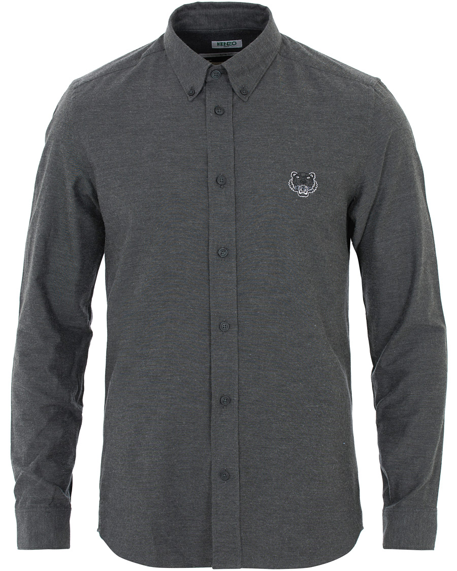Herr | Skjortor | KENZO | Slim Fit Urban Flannel Shirt Grey
