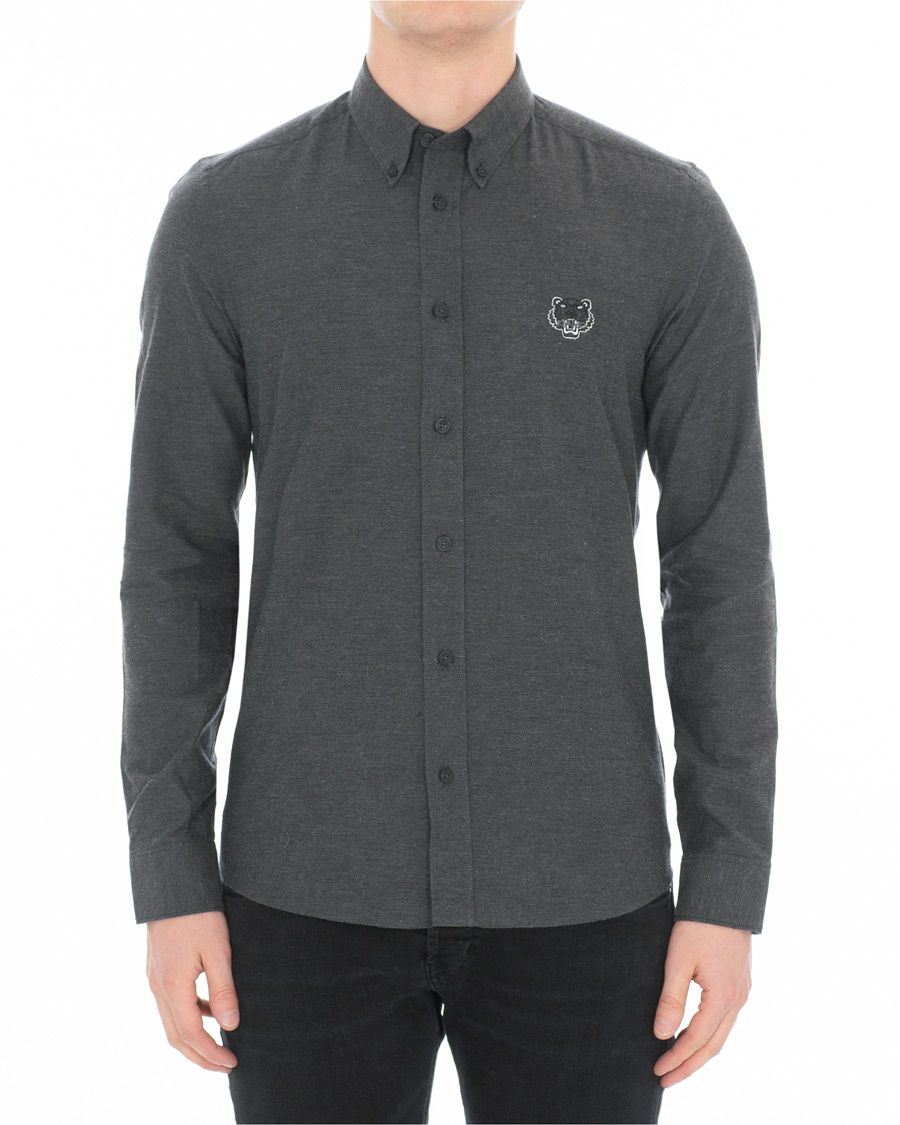 Herr | Skjortor | KENZO | Slim Fit Urban Flannel Shirt Grey
