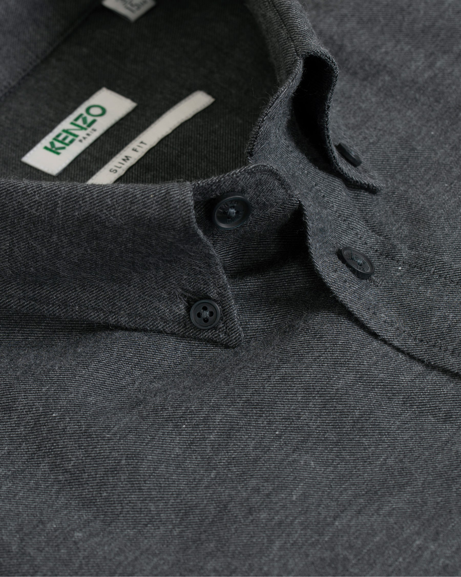 Herr | Skjortor | KENZO | Slim Fit Urban Flannel Shirt Grey