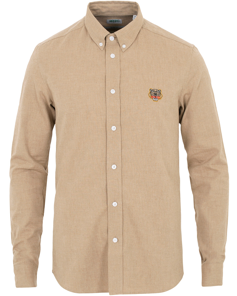 Herr | Skjortor | KENZO | Slim Fit Urban Flannel Shirt Beige