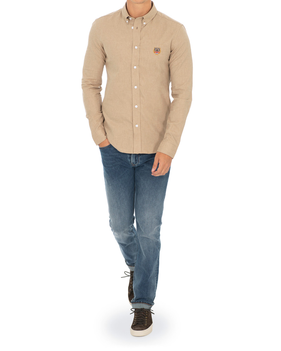 Herr | Skjortor | KENZO | Slim Fit Urban Flannel Shirt Beige