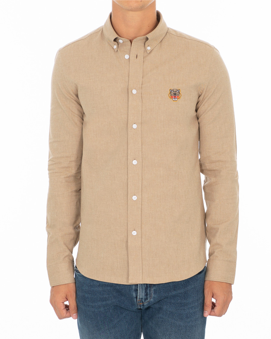 Herr | Skjortor | KENZO | Slim Fit Urban Flannel Shirt Beige